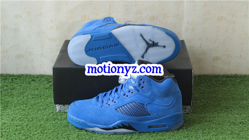 Authentic Air Jordan 5 Royal Blue Suede